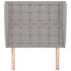 vidaXL Vzglavje z u&scaron;esi svetlo sivo 93x23x118/128 cm blago