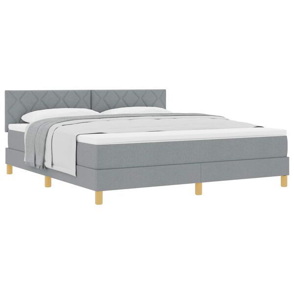 vidaXL Postelja z vzmetnico z vzmetnico Svetlo siva 180 x 200 cm blago