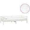vidaXL Dnevna postelja z vzmetnico 90x200 cm bela trdna borovina