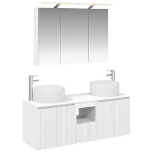 vidaXL Komplet omaric za kopalnico 4 pcs Bela Inženirski les