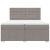 vidaXL Box spring postelja z vzmetnico taupe 200x200 cm blago