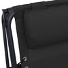 vidaXL Zložljiv ležalnik 2 kosa tekstil črne barve