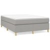 vidaXL Box spring postelja z vzmetnico svetlo siva 140x200 cm blago