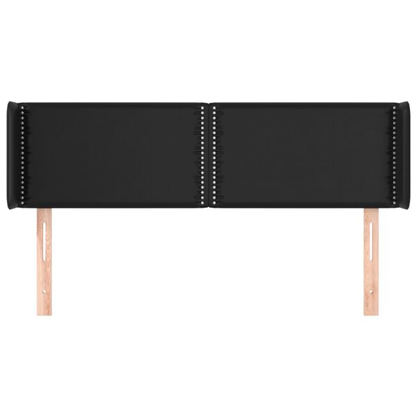 vidaXL Vzglavje z u&scaron;esi črno 147x16x78/88 cm umetno usnje