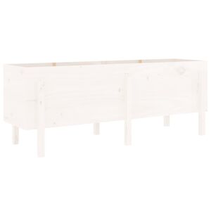 vidaXL Vrtna visoka greda bela 160x50x57 cm trdna borovina