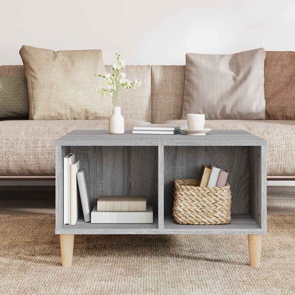 vidaXL Klubska mizica siva sonoma 60x50x36,5 cm inženirski les