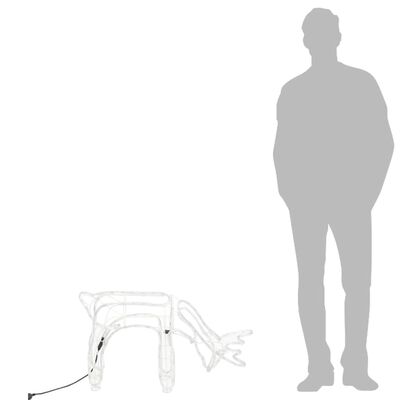 vidaXL Božična figura severni jelen toplo bel 73x31x45 cm