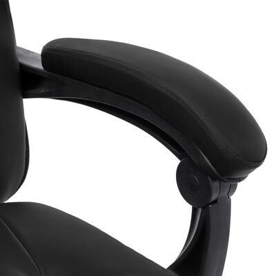 vidaXL Masažni pisarniški stol črn umetno usnje