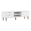vidaXL TV omarica MOLDE bela 158x40x49 cm trdna borovina