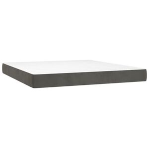 vidaXL Vzmetnica z žepkasto vzmetjo srednje trdote temno siva 152x203x20 cm žamet