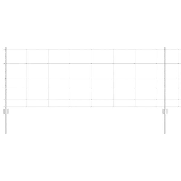vidaXL Ograja s stebrom srebrna 0,8 x 50 m Jeklo