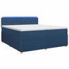 vidaXL Postelja boxspring z vzmetnico Modra 200 x 200 cm Blago