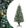 vidaXL Umestno božično drevo Zelena 150 cm PVC, jeklo in plastika