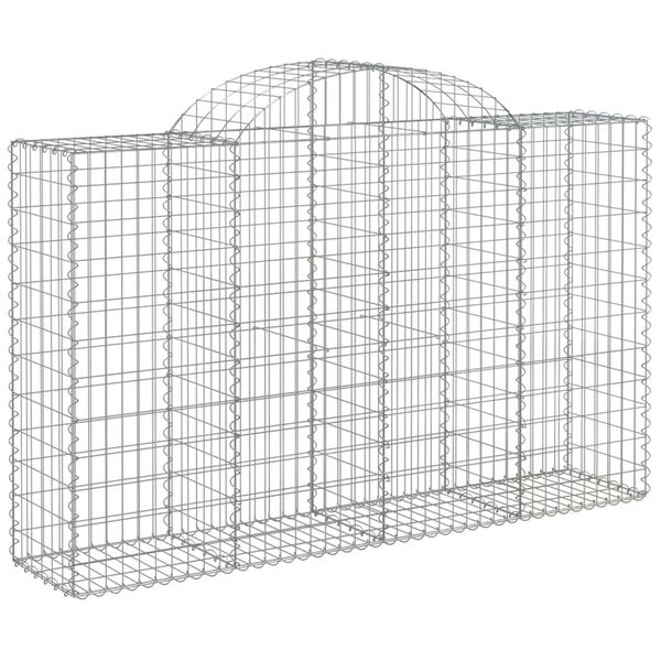 vidaXL Obokane gabion košare 2 kosa 200x50x120/140 cm pocinkano železo