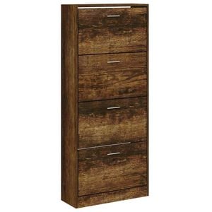 vidaXL Omarica za čevlje dimljen hrast 63x24x147 cm inženirski les