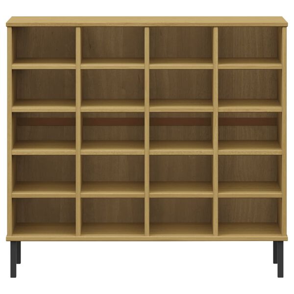 vidaXL Regal za čevlje z nogami rjav 95x35x86 cm trden les OSLO