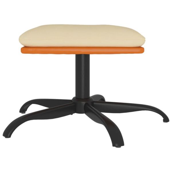 vidaXL Stolček za noge krem 60x60x36 cm blago in umetno usnje