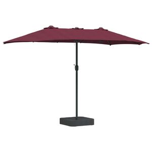 vidaXL Vrtni dežnik Bordeaux rdeča 385 x 209 x 244 cm Poliester