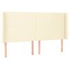 vidaXL Vzglavje z u&scaron;esi krem 163x16x118/128 cm umetno usnje