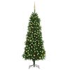 vidaXL Umetna osvetljena novoletna jelka z bunkicami 240 cm zelena