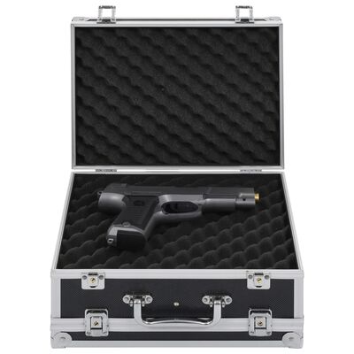 vidaXL Kovček za pištolo aluminij in ABS črn
