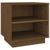 vidaXL Nočna omarica medeno rjava 40x34x40 cm trdna borovina