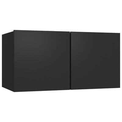 vidaXL TV omarice 4 kosi črne 60x30x30 cm iverna plošča