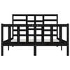 vidaXL Posteljni okvir črn iz trdnega lesa 150x200 cm