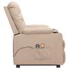 vidaXL Masažni stol s funkcijo vstajanja krem blago
