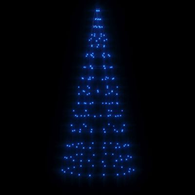 vidaXL Osvetljena novoletna jelka na drogu 200 LED modra 180 cm