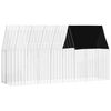 vidaXL Kletka za zajce Srebrna 400 x 100 x 210 cm Pocinkano jeklo