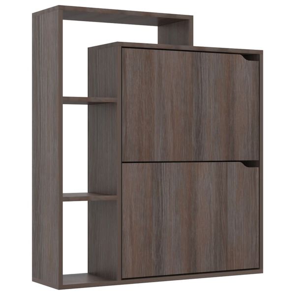 vidaXL Omarica za čevlje siva sonoma 79,5x24x90,5 cm iverna plo&scaron;ča