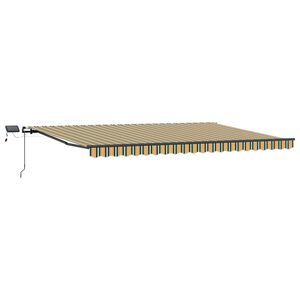 vidaXL Vlečna tenda Zelena in rumena 500 &times; 300 cm Tkanina in aluminij