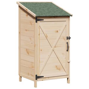 vidaXL Vrtno skladi&scaron;če Naravna 59,5 x 56 x 113,5 cm Trdna smreka