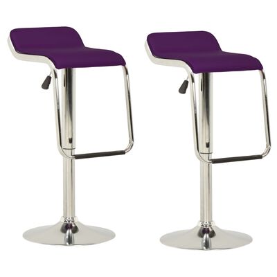 vidaXL Barski stolčki 2 kosa vijolično blago in ukrivljen les