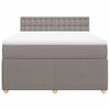 vidaXL Box spring postelja z vzmetnico taupe 140x200 cm blago