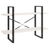 vidaXL Knjižna omara 2-nadstropna bela 100x30x70 cm trdna borovina