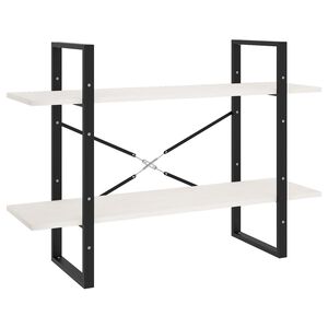 vidaXL Knjižna omara 2-nadstropna bela 100x30x70 cm trdna borovina