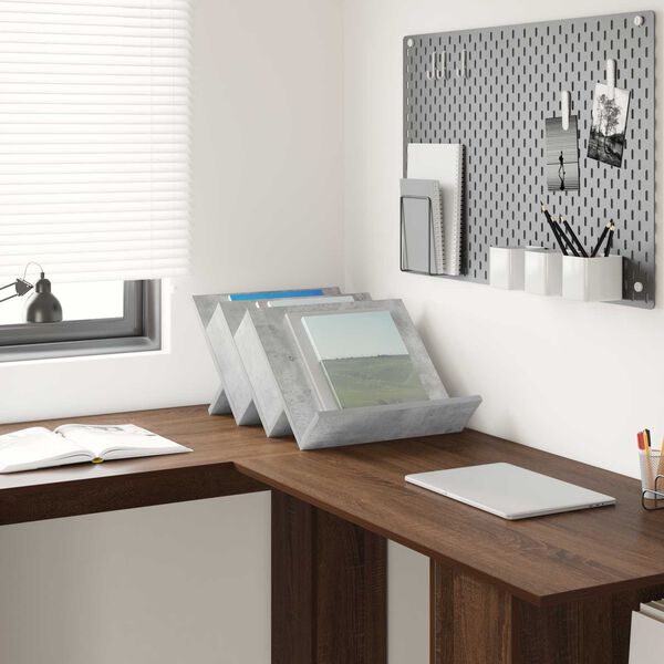 vidaXL Regal za revije Betonsko siva 53 x 40 x 28.5 cm Konstruiran les