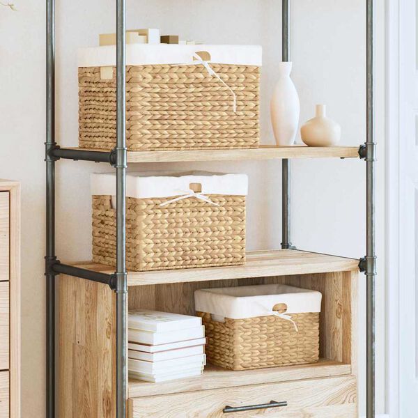 vidaXL Ko&scaron;are za shranjevanje 3 pcs Naravna 35 x 30 x 25 cm