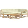 vidaXL Zunanja garnitura za sedenje 5 pcs Bela in krem 79 x 79 x 37 cm