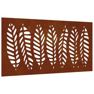 vidaXL Vrtna stenska dekoracija 105x55 cm corten jeklo listje