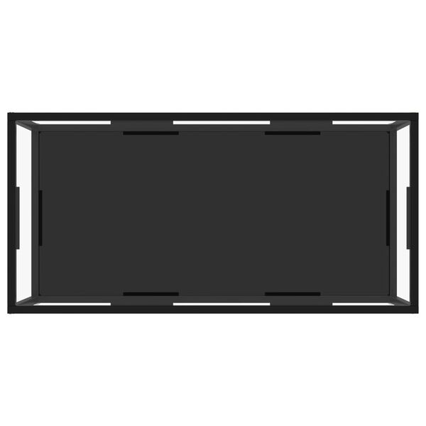 vidaXL Klubska mizica prozorna in črna 100x50x35 cm kaljeno steklo