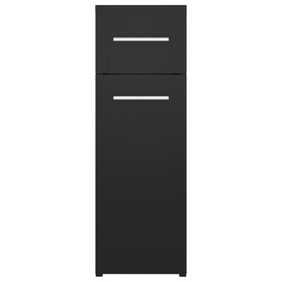 vidaXL Lekarniška omara črna 20x45,5x60 cm iverna plošča