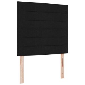 vidaXL LED glava postelje z LED trakami z vzglavjem Črna 80 cm blago