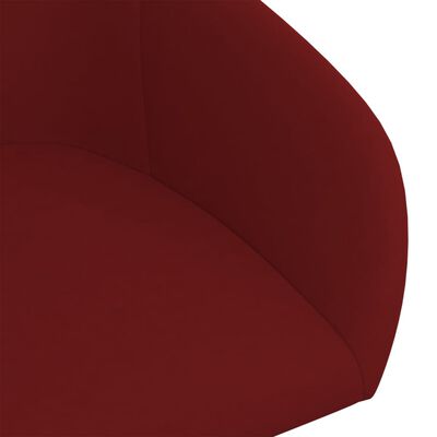 vidaXL Vrtljiv jedilni stol vinsko rdeč žamet