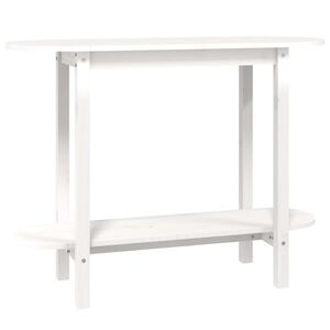 vidaXL Konzolna mizica bela 110x40x80 cm trdna borovina