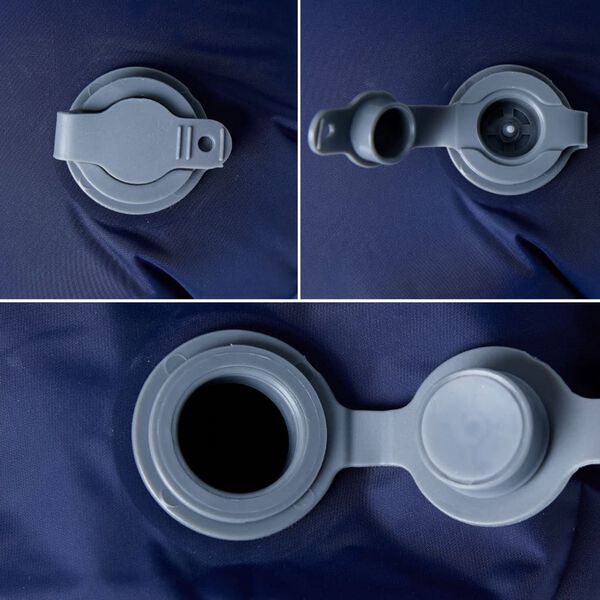 vidaXL Napihljivo leži&scaron;če za kampiranje z blazino za 1 osebo modro