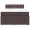 vidaXL Box spring postelja z vzmetnico temno rjav 140x190 cm blago