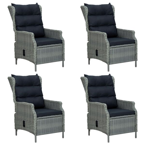 vidaXL Vrtna jedilna garnitura 5-delna svetlo siva